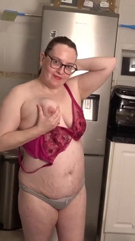 Sexy Stripping Leggings Top Bra and Knickers in the Kitchen
