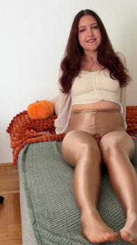 Satin Pantyhose Thigh Job, Assjob, Blowjob & Cowgirl