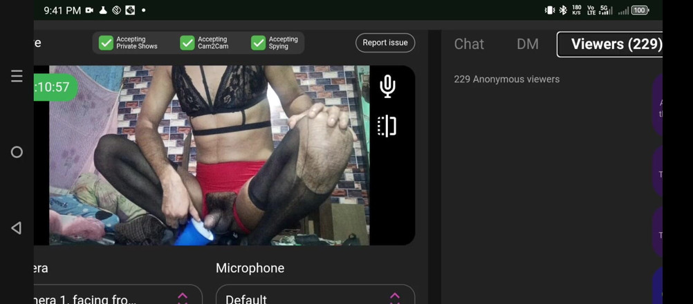 Assam 93: Sissy Boy Lingeire Red spodní prádlo černá podprsenka, velký černý monstrózní dildo...