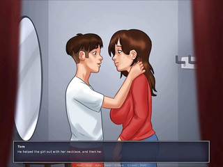 Dirty GamesXxX: Summertime saga: stepmom kisses her stepson in the common room...