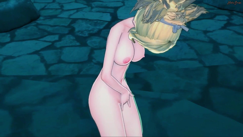 Hentai Smash: Kohaku menjolok pepeknya sebelum mandi di luar - Dr Stone Hentai.