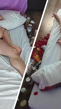 Verrückter sex im schlafzimmer mit einem amateur-paar.