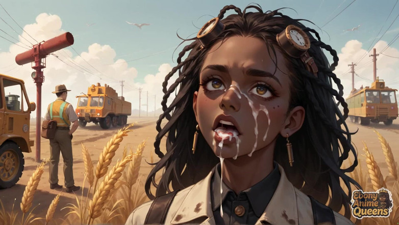 Ebony Anime Queens: Zenci sirenin buğday tarlası baştan çıkarması - en iyi zenci xxx!