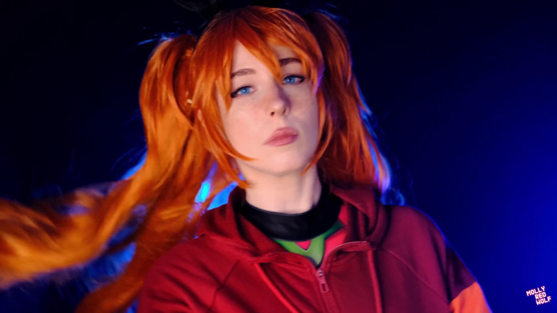 MollyRedWolf: Het slampa Asuka Langley 4K! DP, 3cumshot