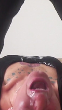 Upside Down Facefuck with Bald Submissive Slut Vilja