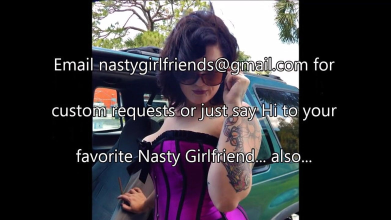 Nasty Girlfriends: Sexy Layla revving old Ford in stockings and sparkle heels