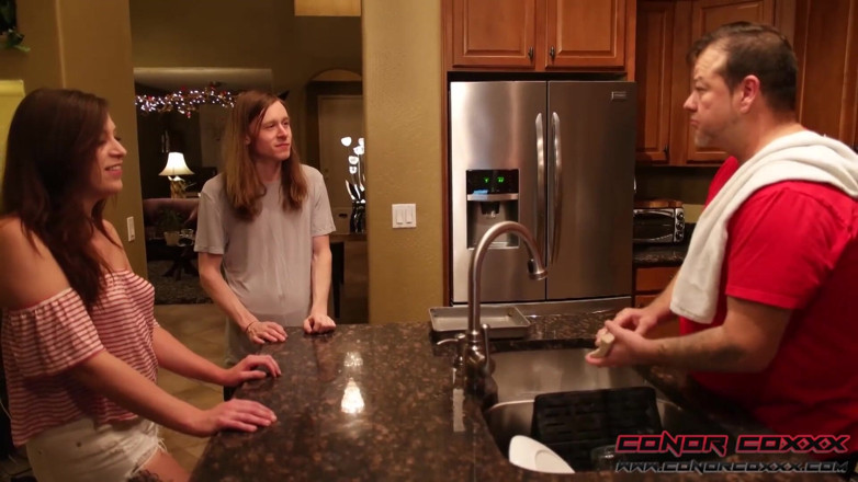 Horny Household: Getting in a Quick Fuck While Stepdad's Away