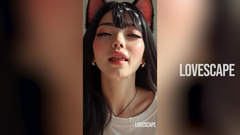 Lovescape: Cachonda catgirl en dormitorio fuertes gemidos y mendicidad termina con...