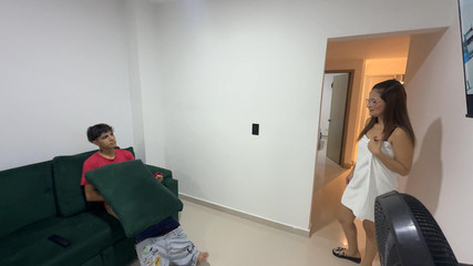 katyJay: Stepmom with a Huge Ass Discovers Her Stepson Masturbating with...