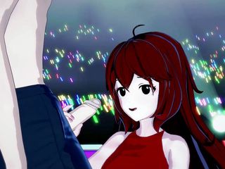 Hentai Smash: प्रेमिका भीड़ के सामने लंड चूस रही है और उसका वीर्य निगल रही है। शुक्रवार की रात funkin हेंताई