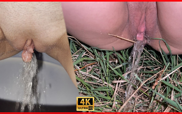 Amelia Queen: Compilação! Mijando em banheiros públicos diferentes! Close-up! POV!