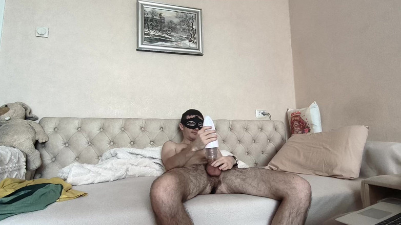 webcamboy98: Testing a Rotating Masturbator