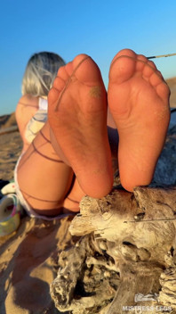 Returned From a Trip - Sheer Pantyhose on the Beach Teaser