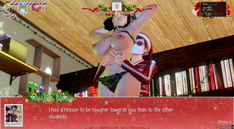 Cumming Gaming: Unlimited Christmas [Xmas Hentai porn play], ep.7. Fingering her teacher tight...