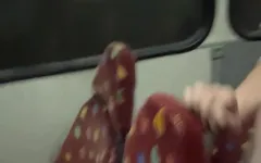 Naked on Bus Fingering Hole