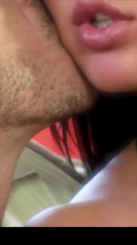 Couple Romantic Sex with a Hot Brunette in Sexy Lingarie