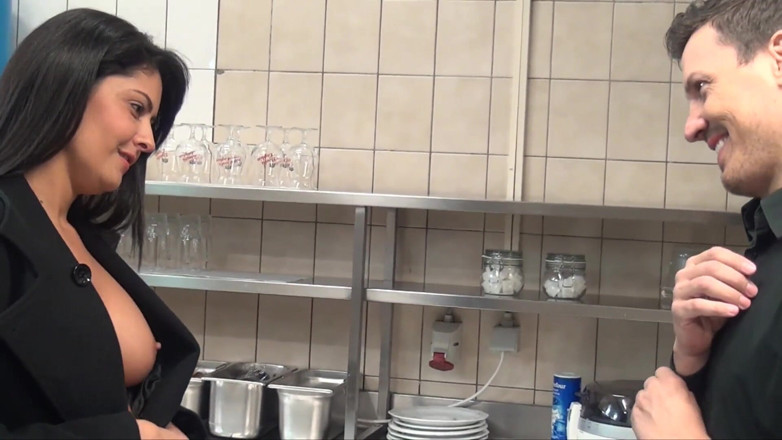 Mariska x: Brazilian Mariska fucked in the kitchen