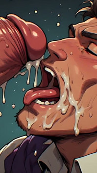 Niechlujny wytrysk Blowjob Art