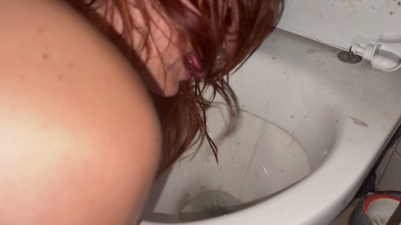 Elena917: Schmutzigen boden und toilette lecken, blankziehen, kopf drin
