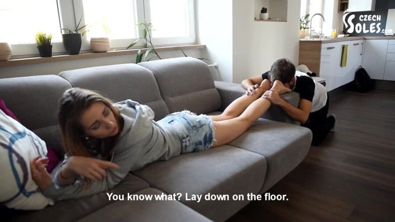 Czech Soles - foot fetish content: Young goddess training her footboy