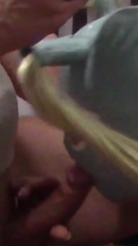 Blonde MILF with Pigtails Takes Cock and Cums in Her Mouth
