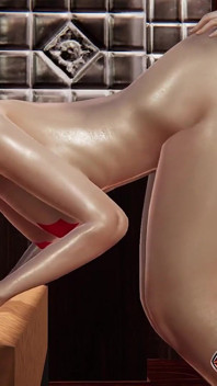 Silvia la blonde sensueuse dans une robe rouge - amazone, levrette anale, sexe inversé, POV, creampie dans une chatte étroite, hentai 3D, animation Rule34