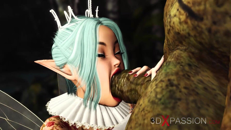 3dxpassion: रात के जंगल में सुंदर हॉट परी के साथ तीन लोगों की चुदाई और दो orcs