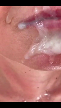 Cum in and on My Mouth and Face