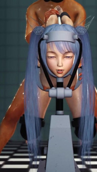 Máquina de foder. Japonesa universitária é fodida com força na cozinha