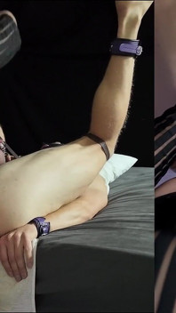 Split Screen Chastity pov menambat - pandangan saya & pantat saya melantun