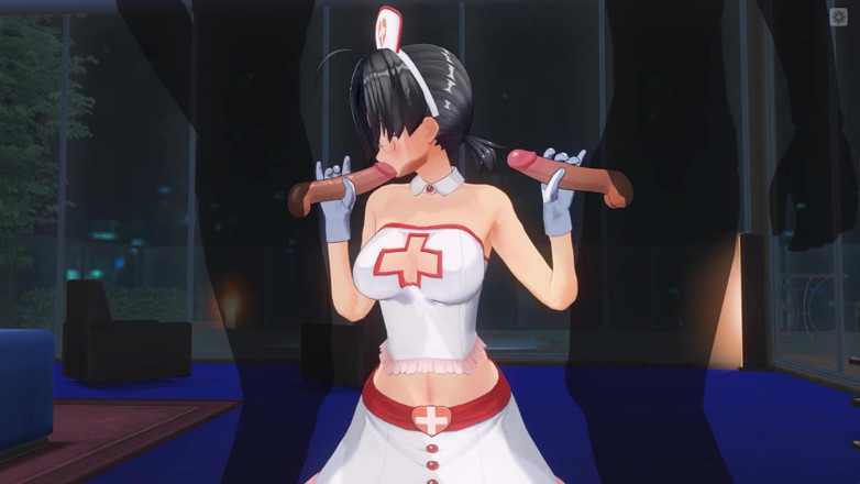 H3DC: 3D hentai nurse sucks dick from two patients at once
