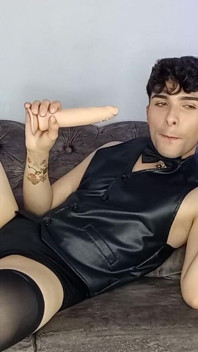 Smoking Fetish Sexy Boy Smoking a Cigarley While Sucking Dildo!