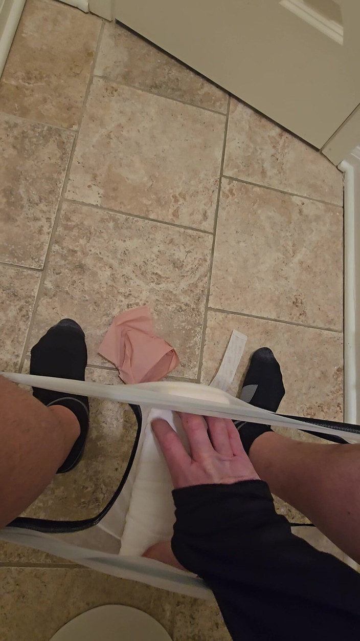Takepad: Feminine Powder with Kotex Overnite Pad Placement Into Sheer Panties