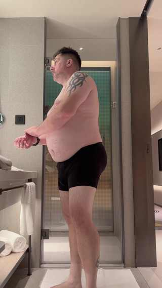 Uktattooedchub: Chubby Guy Showering