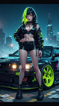 Gol anime hete auto's en hete meiden
