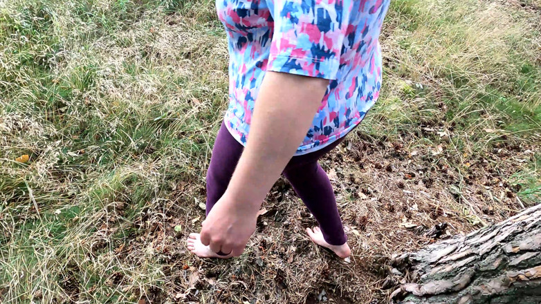 Bouncy Tits Action: Complete Naked in the Woods - Beating Her Vagina and Tits