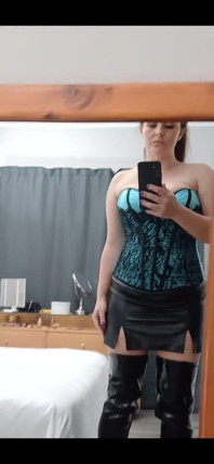 Outfit of the Day: Blue Corset and Thighhigh Boots