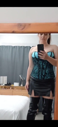 Outfit of the Day: Blue Corset and Thighhigh Boots