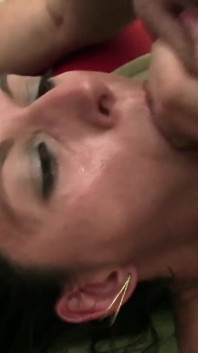 Brunette teen gets banged from behind by lucky dude