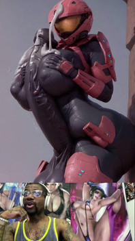 Giant Milky Cock Spartan Cums All Over Herself with Her Hardcore Futa Cock