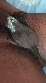 Ebony Ass Girl Next Door with Creamy Pussy Riding Raw Black Dick.