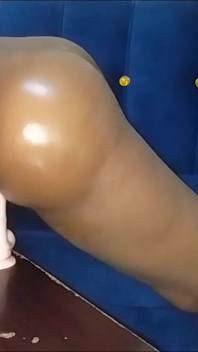 Caught Riding and Twerking on My White Cock Dildo
