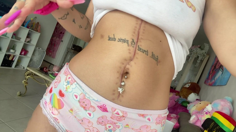 Nali Marie: Scar Fetish Belly Button Waist Tummy Skinny Teen Petite Flat...