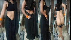 Calda ragazza desi in Sari fa spogliarello danza lenta - provocazione completa & svestirsi