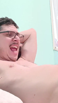 Handsome Nerd Jerks off and Cums Thic Milk