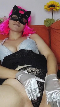 Waktunya sendirian: toket besar alamiku, topeng memek, dan kenikmatan murni