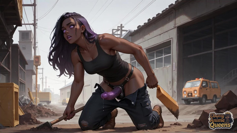 Ebony Anime Queens: La migliore scopata di un ebano su una strada nevosa!...
