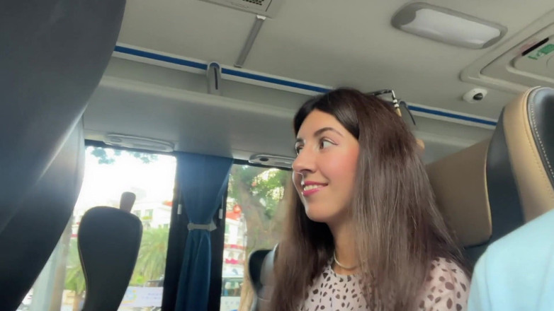 Katty West: Public Dick Flashing - Risky Handjob in Public Bus Full of...