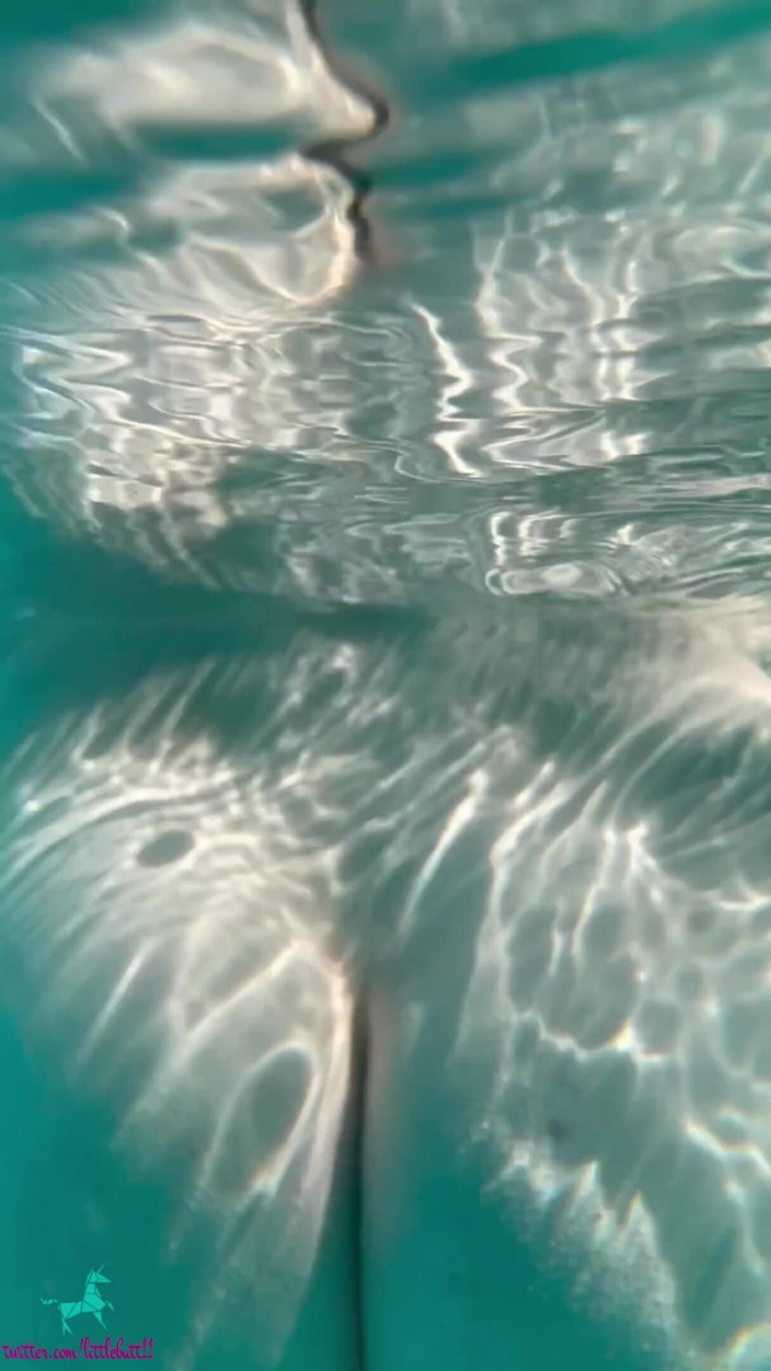 Little Butt: Sissy bubble butt femboy cums in private pool