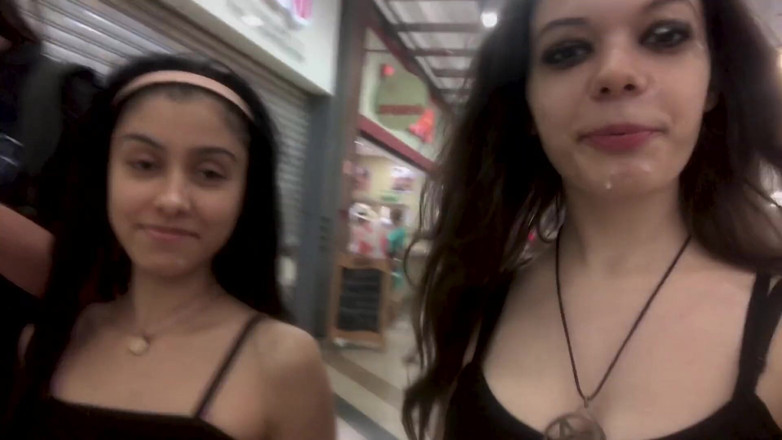 Dolls Cult: Double cum walk at the mall after a huge double...